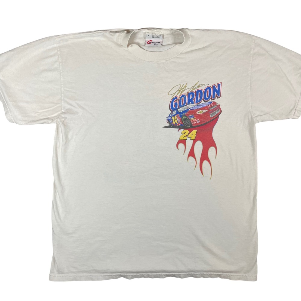Vintage Competitors View Jeff Gordon NASCAR Shirt Mens L 2001 Racing Cars #24